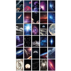 Galaksi 30'lu Duvar Posteri Seti Oda Dekoru Galaksi Poster Seti
