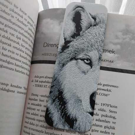 Kurt silüetli Kitap ayracı