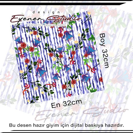 Dijital çiçekler ve bahçe desen tasarımı