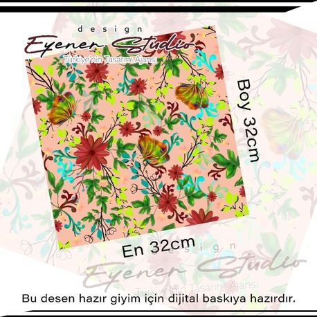 Dijital çiçekler ve bahçe desen tasarımı