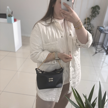 Miu miu siyah zincir detaylı çanta