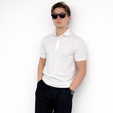 Erkek Beyaz Detaylı Polo T-Shirt