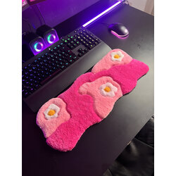 Papatya Desenli Pembe Klavye Halısı