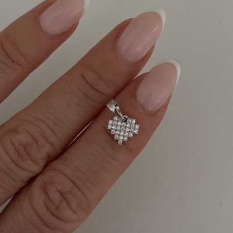 Xuping Silver Mini Piksel Kalp Kolye Ucu