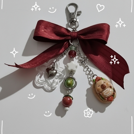burgundy capybara charms