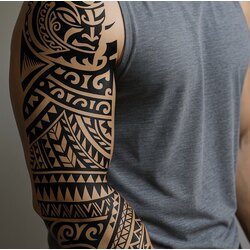 Savaşçı Ruhu” – Tribal Kol Kaplama Geçici Dövme (45x15 cm)