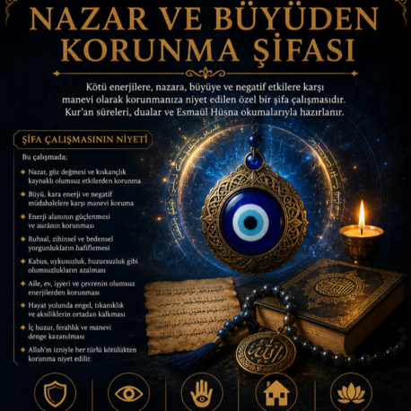 NAZAR VE BÜYÜDEN MANEVİ KORUNMA ŞİFASI