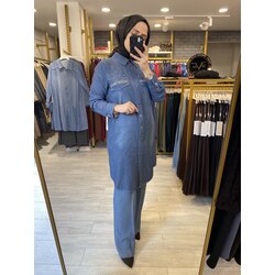 Famelin Taş Detaylı Fitilli Tensel Tunik
