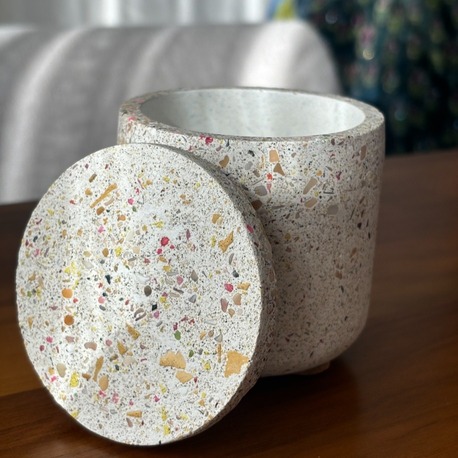 Renkli Taşlı Terrazzo Kavanoz 