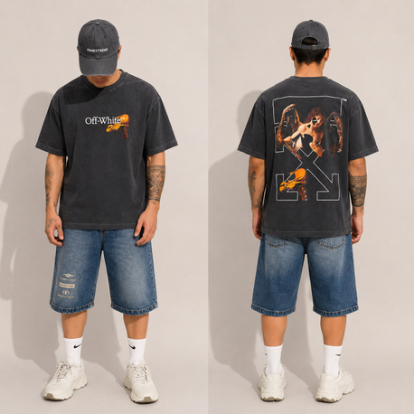 Baskılı Yıkamalı Owersize Tshirt