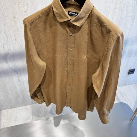 Zegna Toprak Keten Gömlek(Linen)