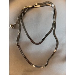 Çelik Silver İtalyan Yassı Zincir Kolye (60 cm)