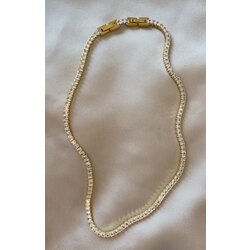 Çelik Kare Su Yolu Choker(Gold Renk)