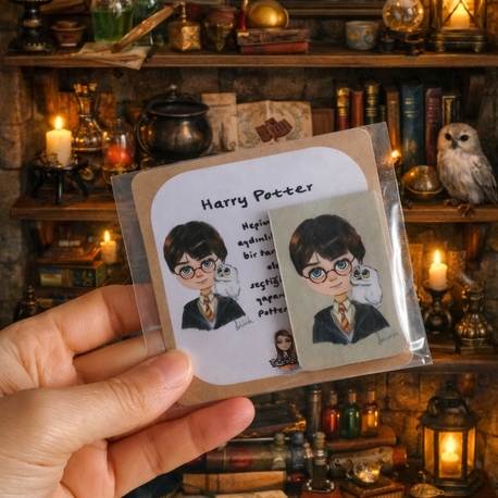 Harry Potter Çizimli Mıknatıslı kitap ayracı 