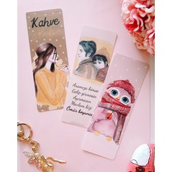 Kahve Molası + Karagözlüm + Gonca baykuş 3'lü Kitap Ayracı 