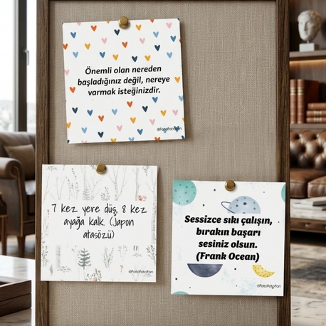 Ders/Ofis Çalışmak için Motivasyon Kartları 3'lü