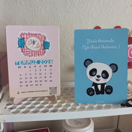 Öyle güzel gülünmez ki pandalı motto kartı 