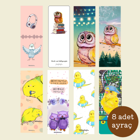 Kuşlar Dünyası 8'li Kitap Ayracı