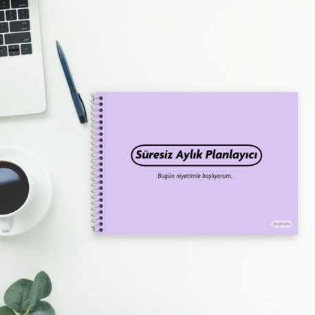 Süresiz Aylık Planlayıcı | Spiralli Masa Üstü Ajanda | Minimal Tasarım