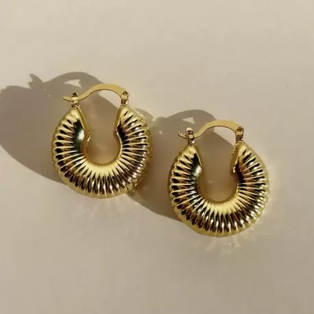Kalın Hafif Halka Küpe | Çelik |14k renginde
