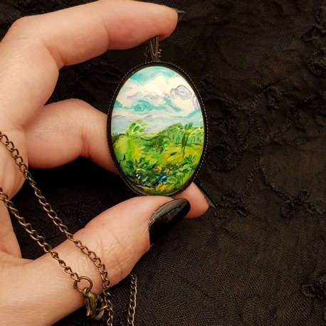 Van Gogh - Yeşil Buğday Tarlası Kolyesi