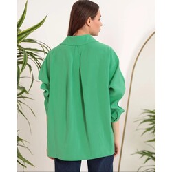 Modal kumaş oversize yeşil gömlek 