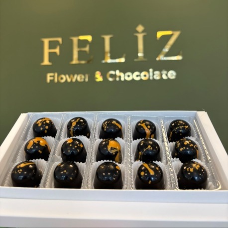 Feliz Flower Studio 15’li Kahve Karamel Dolgulu Belçika Çikolatası