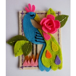 Keçe Kuş ve Çiçek Figürlü Buzdolabı Magnet