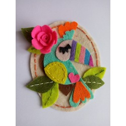 Keçe Kuş ve Çiçek Figürlü Buzdolabı Magnet