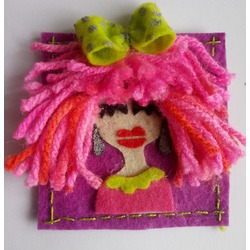 Keçe Kız Figürlü Popart Buzdolabı Magnet