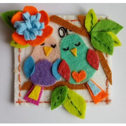 Keçe Kuş ve Çiçek Figürlü Buzdolabı Magnet