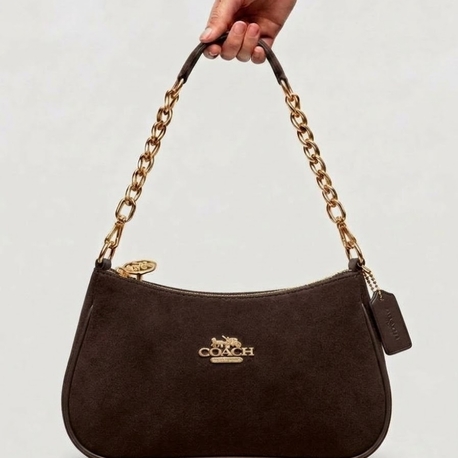 Coach Acı Kahve Süet Teri Shoulder Bag 