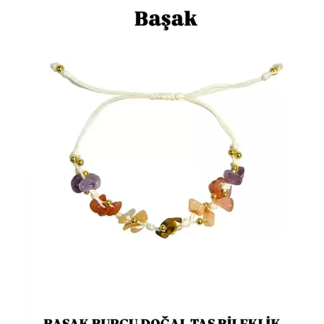 Başak Burcu Gerçek Doğal Taş Örme Bileklik - Kaplan Gözü, Akik, Ametist, Sitrin