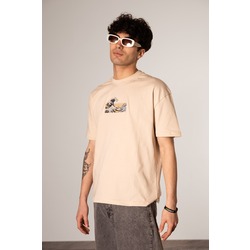 Luxury streetwear T-shirt / Kanagawa Açıklarındaki Büyük Dalga(krem)