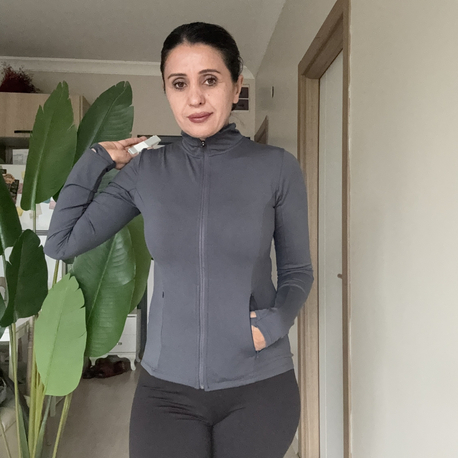 Oysho Slim Fitt Fermuarlı Gri 