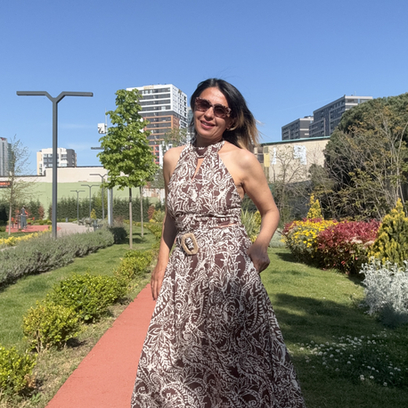 İkili Crop Etek Desenli Takım 