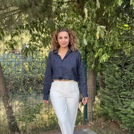 Kemerli Havuç Pantolon Beyaz
