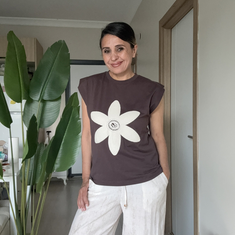 Papatya Motifli Tshirt 