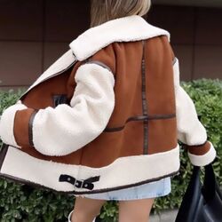 shearling kürklü mont 