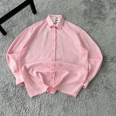 Zara Oversize Pera Keten Gömlek