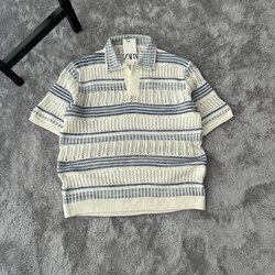Zara Örgü Triko Polo Yaka T-Shirt