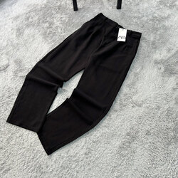 Zara Baggy Fit Keten Pantolon | Siyah