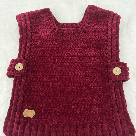Bordo bebek yeleği
