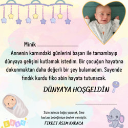 Hoşgeldin Bebek Dijital Sertijikası