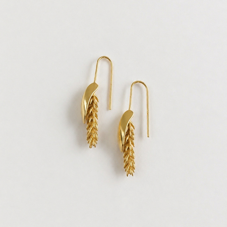 Spike Gümüş Küpe ~ Parlak Gold