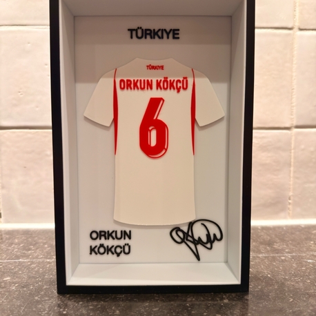 Orkun Kökçü Türkiye Milli Takım Özel Tasarım 3 Boyutlu (3D) Premium Çerçeve Forma