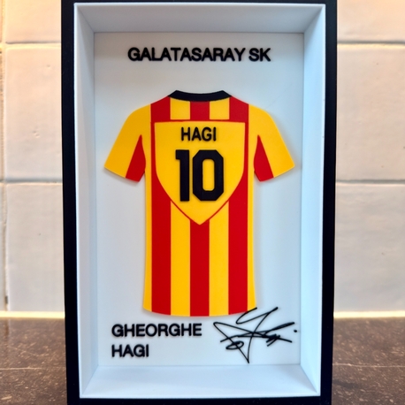 Gheorghe Hagi Galatasaray SK Özel Tasarım 3 Boyutlu (3D) Premium Çerçeve Forma