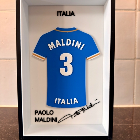 Paolo Maldini İtalya Milli Takım Özel Tasarım 3 Boyutlu (3D) Premium Çerçeve Forma