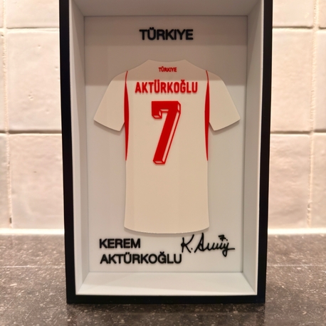 Kerem Aktürkoğlu Türkiye Milli Takım Özel Tasarım 3 Boyutlu (3D) Premium Çerçeve Forma