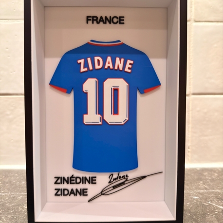 Zinédine Zidane Fransa Milli Takım Özel Tasarım 3 Boyutlu (3D) Premium Çerçeve Forma